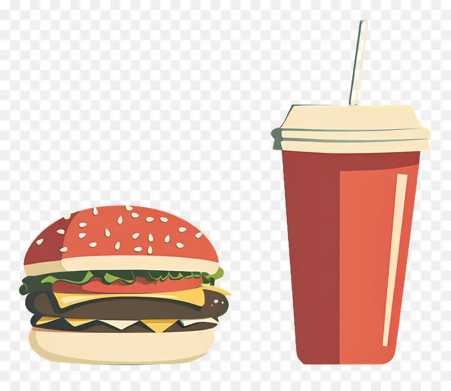 Burger Coca Cola，Burger Et Boisson PNG