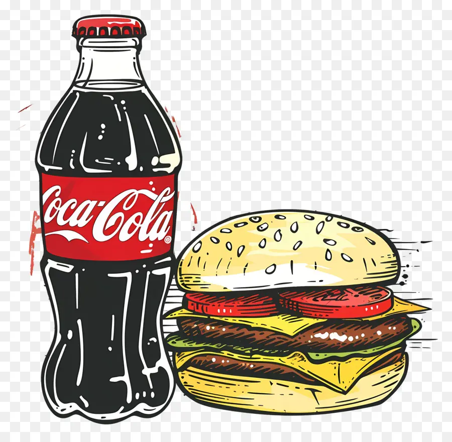 Burger Coca Cola，Coca Cola Et Burger PNG