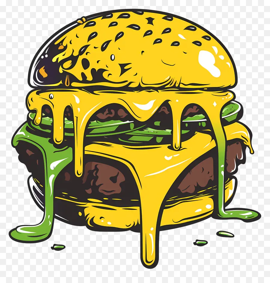 Burger Juteux，Burger Coloré PNG