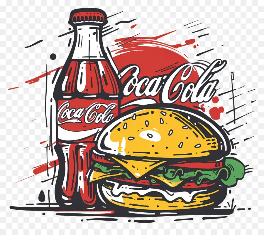 Burger Coca Cola，Coca Cola Et Burger PNG