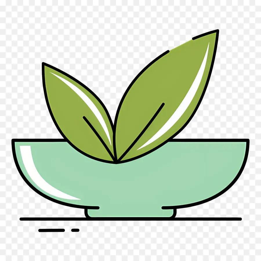 Symbole Végétarien，Feuilles Dans Un Bol PNG