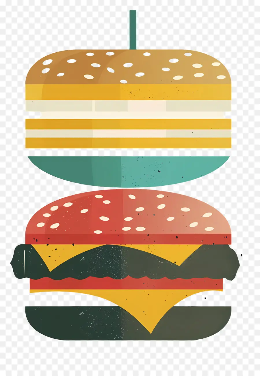 Burger Juteux，Burger Coloré PNG