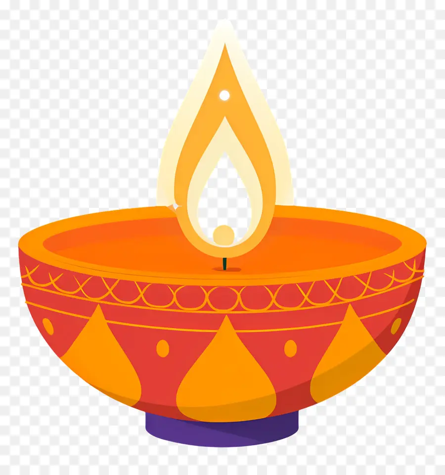 Diwali Diya，Lit Diya PNG