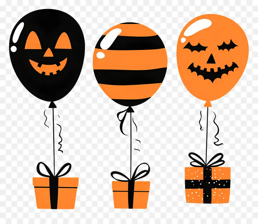 Ballons D'halloween，Cadeaux PNG