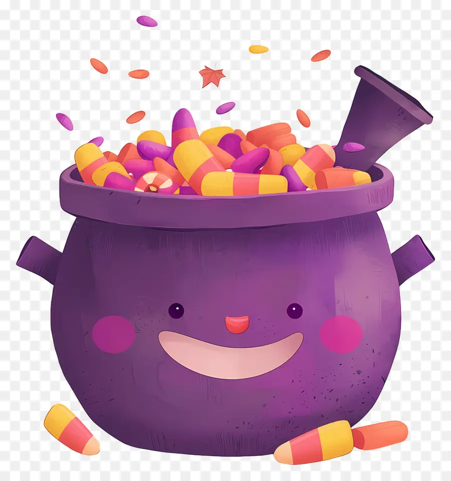 Bonbons D'halloween，Chaudron De Bonbons PNG