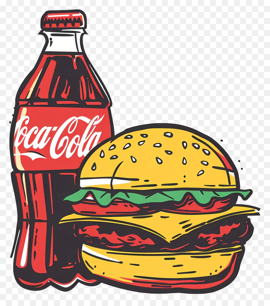 Burger Coca Cola，Coca Cola Et Burger PNG