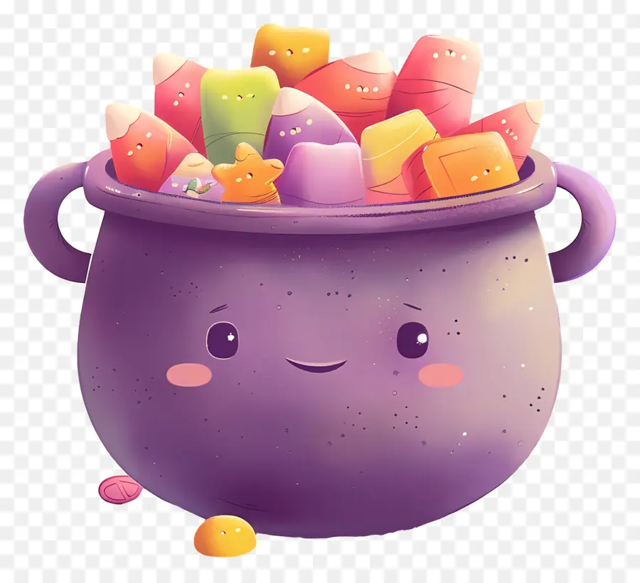 Bonbons D'halloween，Chaudron Violet PNG