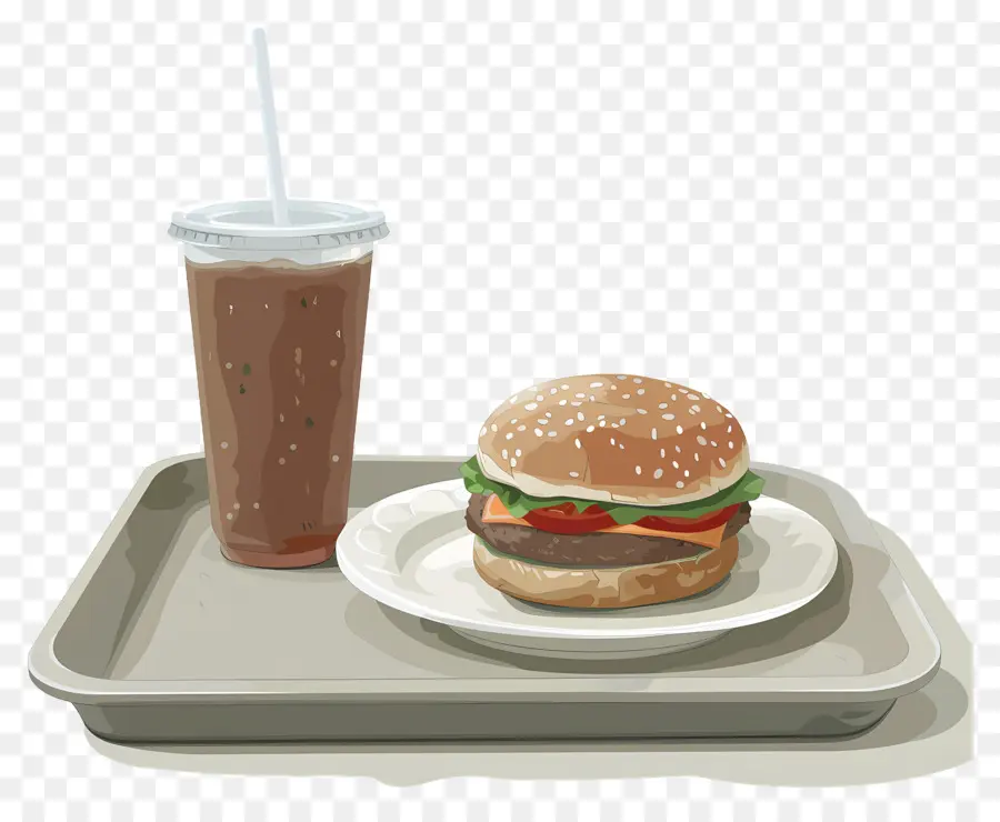 Burger Coca Cola，Burger Et Boisson PNG