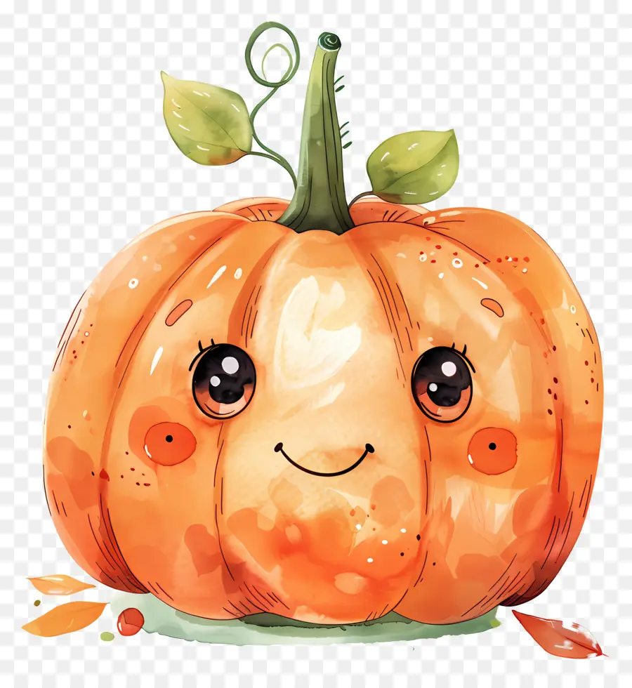 Citrouille Aquarelle，Citrouille Souriante PNG