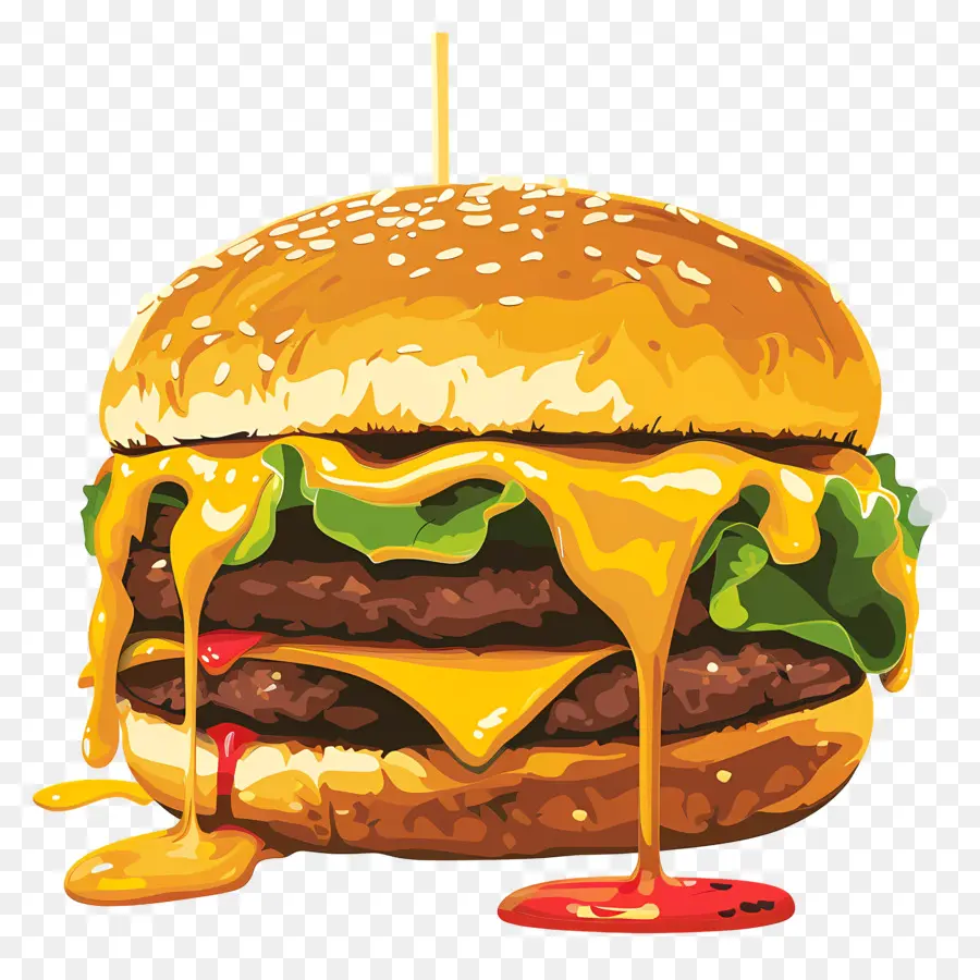 Burger Juteux，Burger Coloré PNG