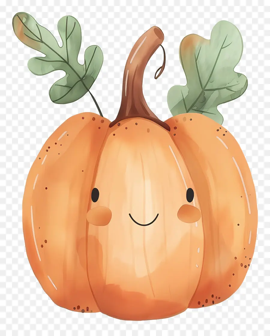 Citrouille Aquarelle，Citrouille Souriante PNG