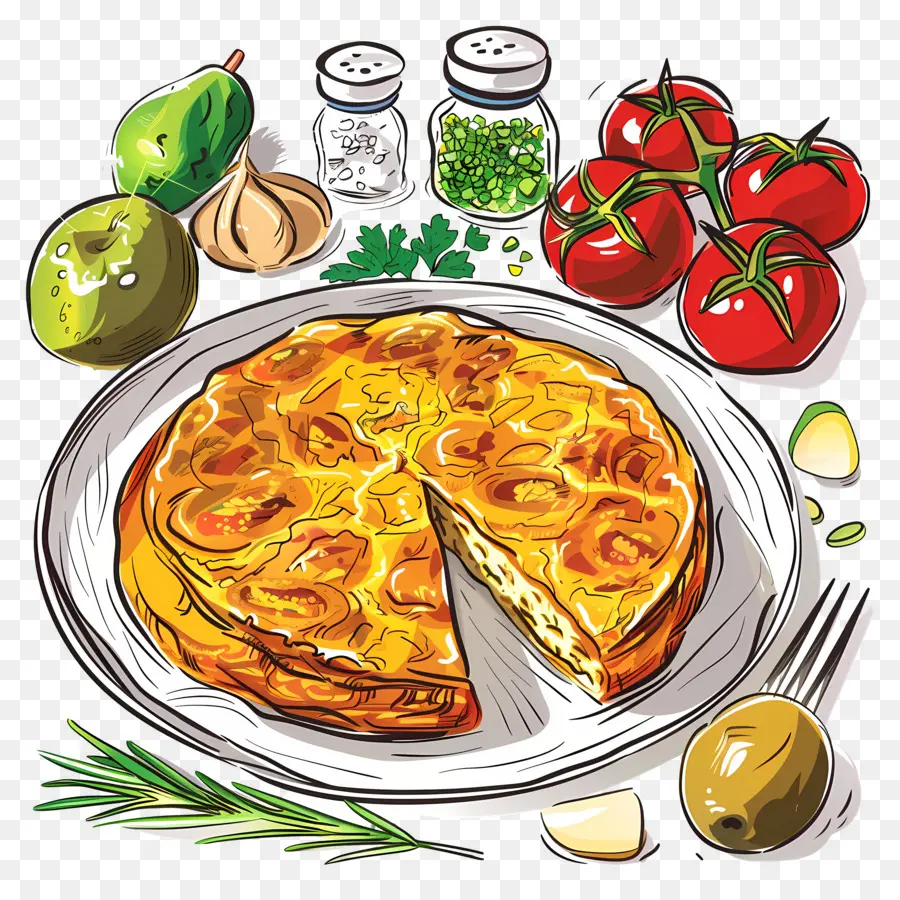 Omelette Espagnole，Tortilla PNG