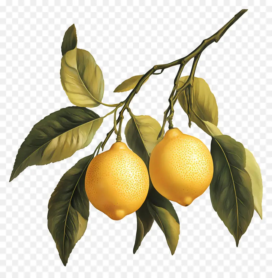 Citron Millésime，Branche De Citron PNG