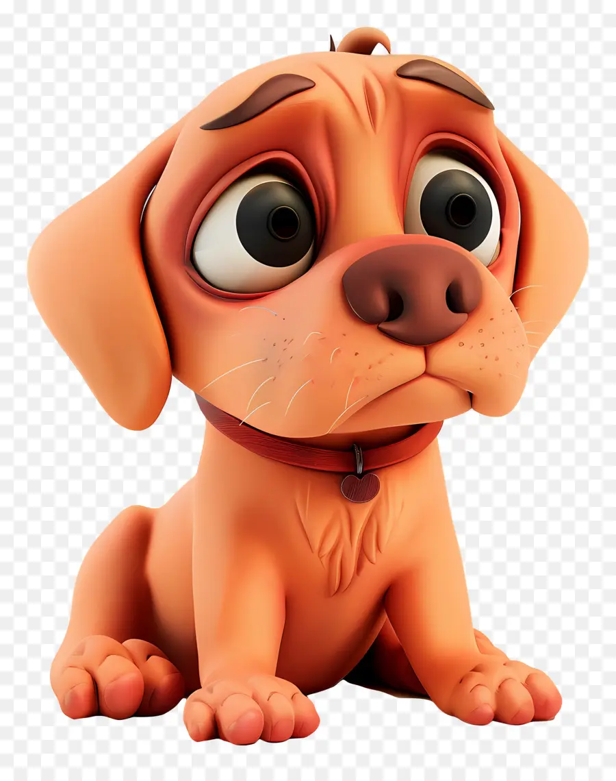 Chien 3d，Chien Assis PNG