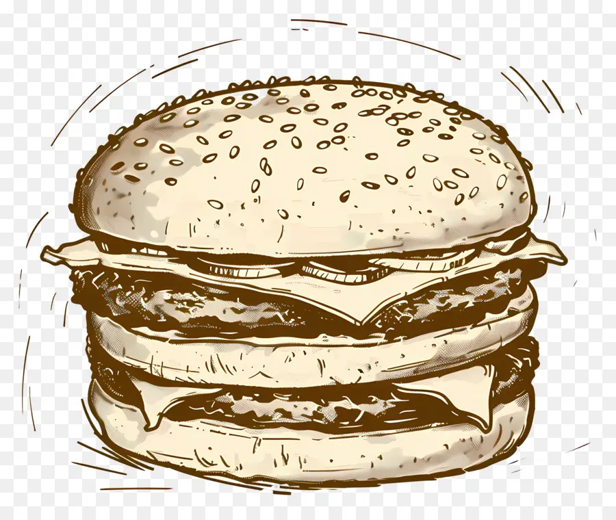 Aperçu Du Hamburger，Burger De Croquis PNG