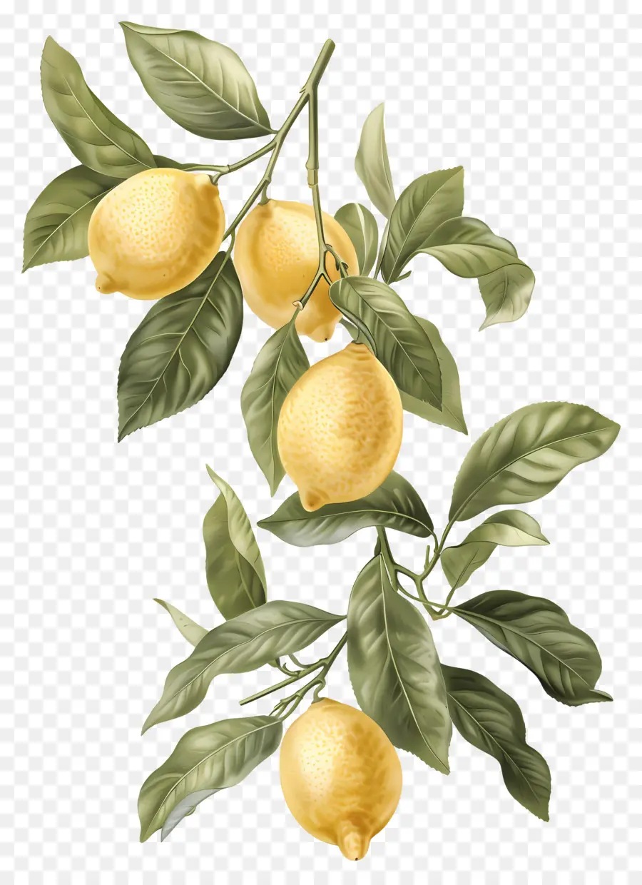 Citron Millésime，Branche De Citron PNG