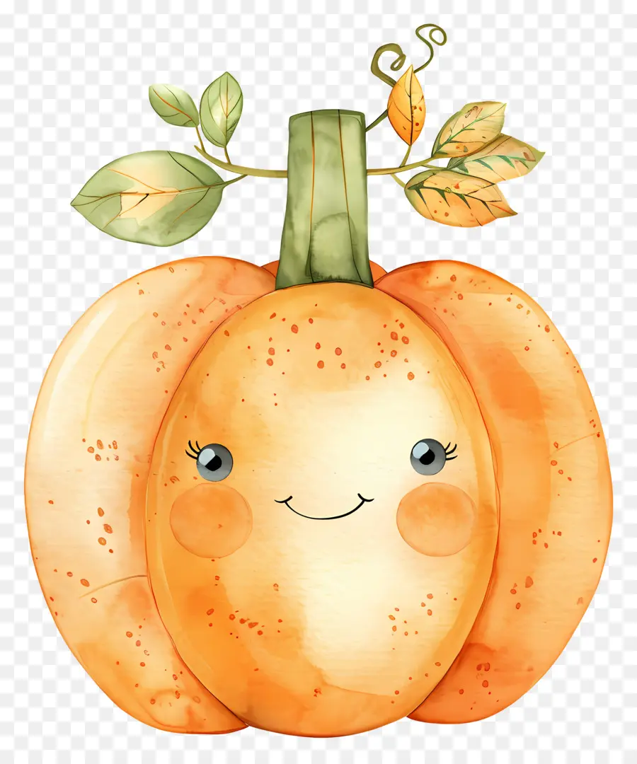 Citrouille Aquarelle，Citrouille Souriante PNG