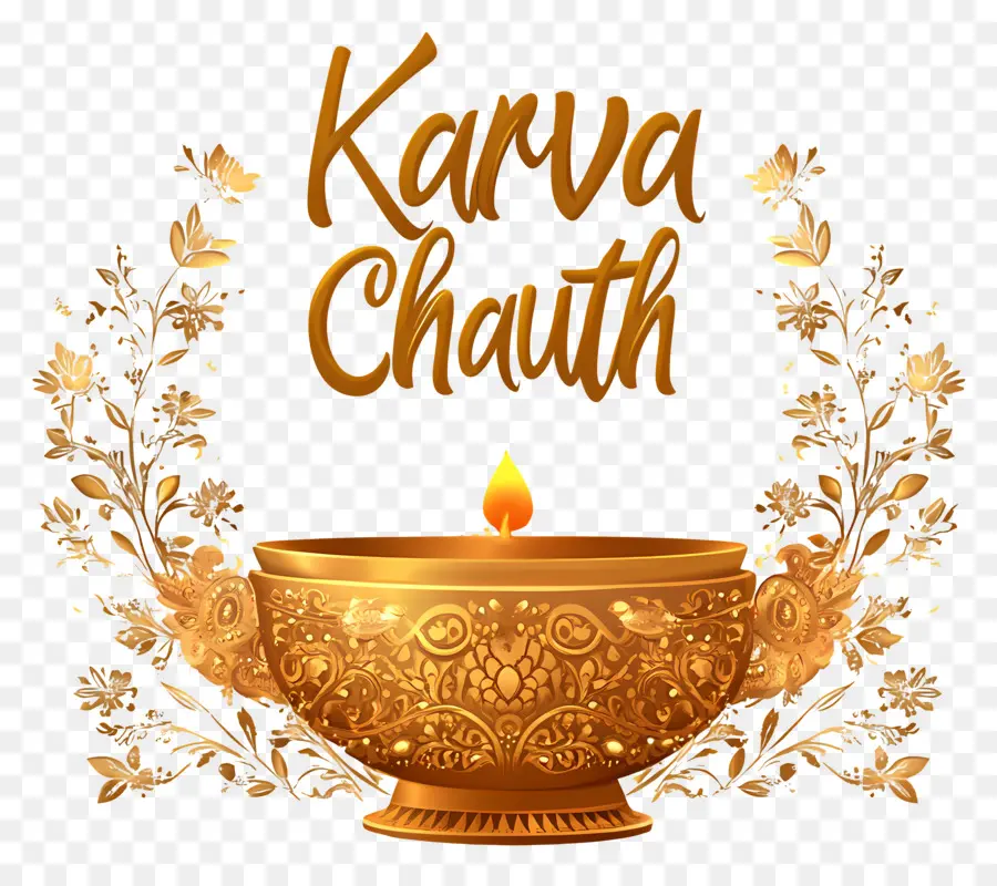 Karva Chauth，Lampe Dorée PNG