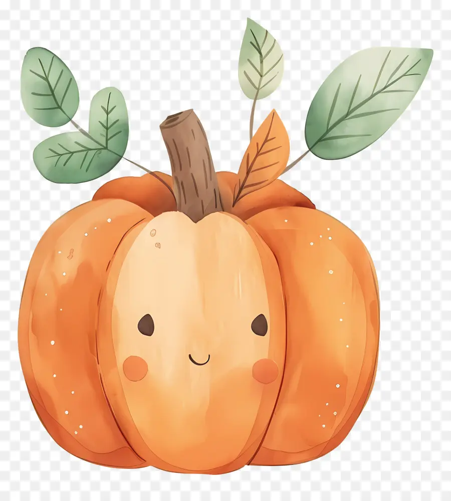 Citrouille Aquarelle，Citrouille Souriante PNG