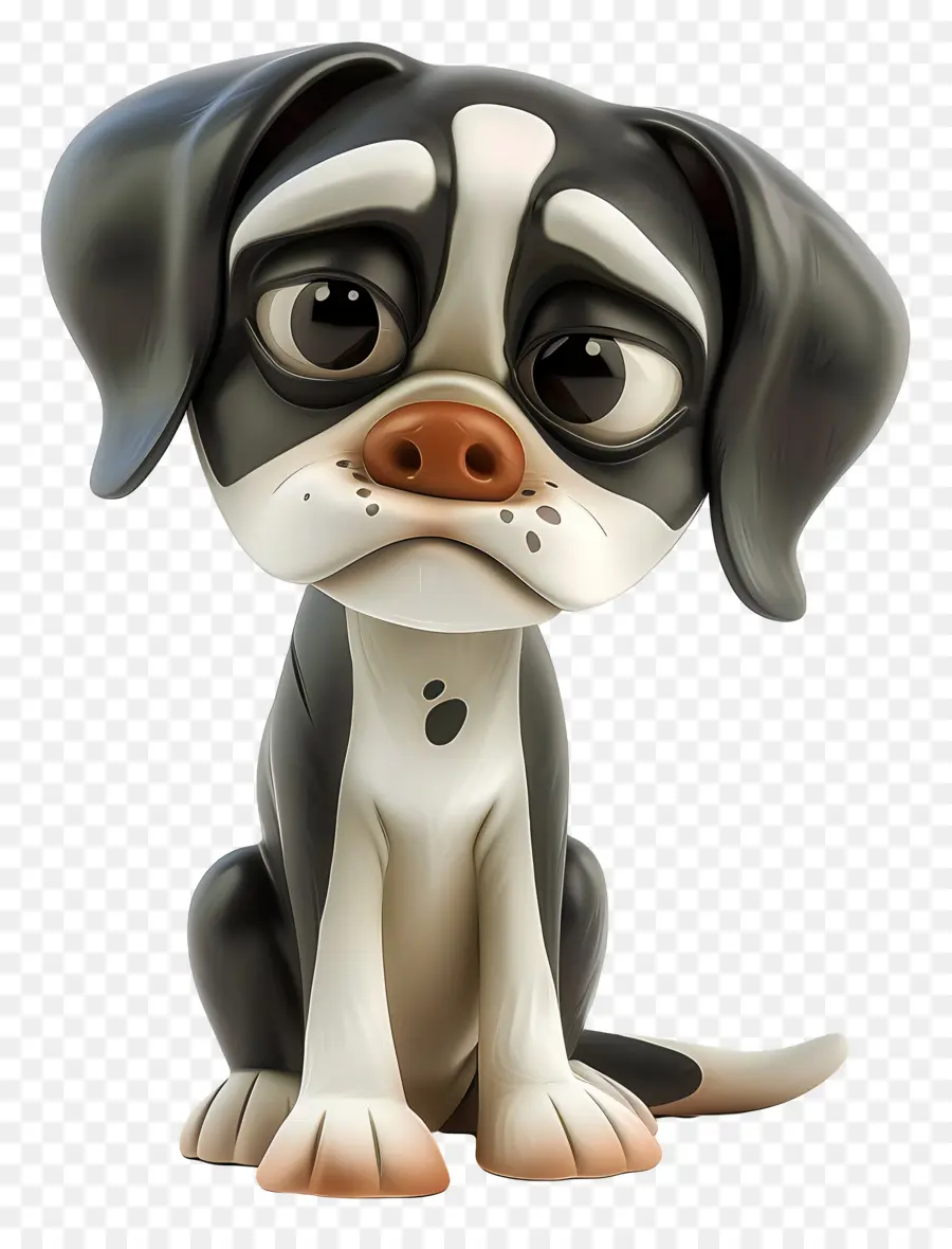 Chien 3d，Chien De Dessin Animé Noir PNG