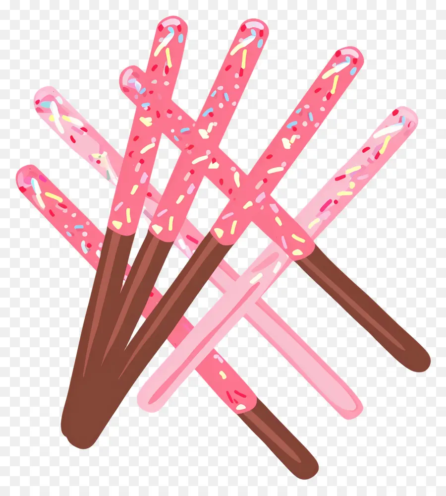 Bâtonnets De Chocolat，Bâtonnets Roses Et Chocolat PNG