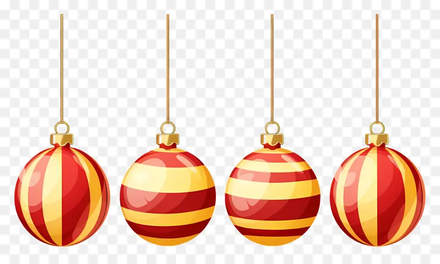 Boules De Noël Suspendues，Ornements De Noël Colorés PNG