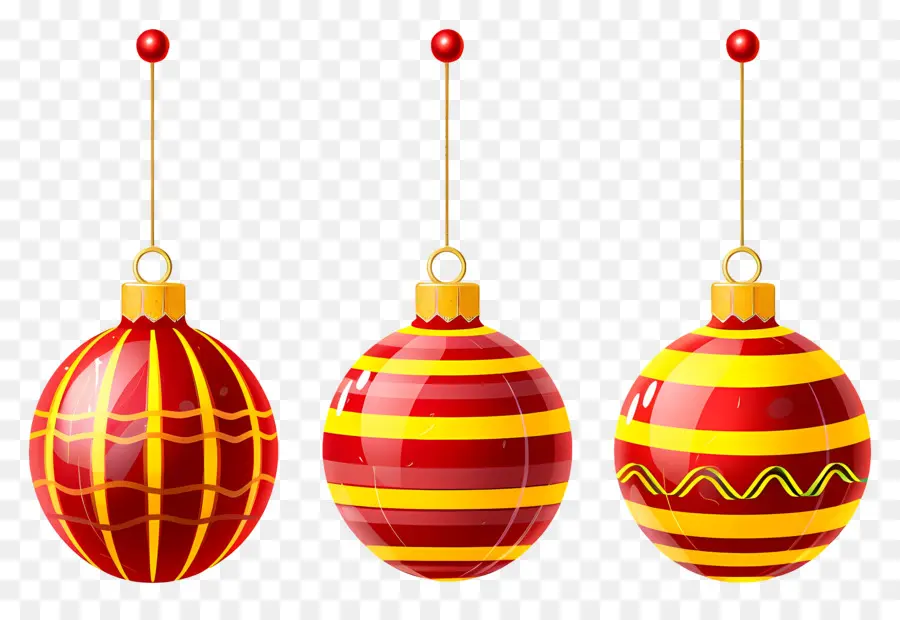 Boules De Noël Suspendues，Ornements De Noël PNG