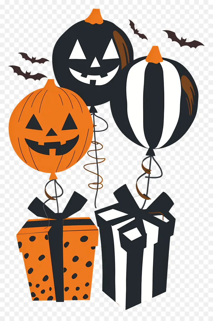 Ballons D'halloween，Citrouilles PNG