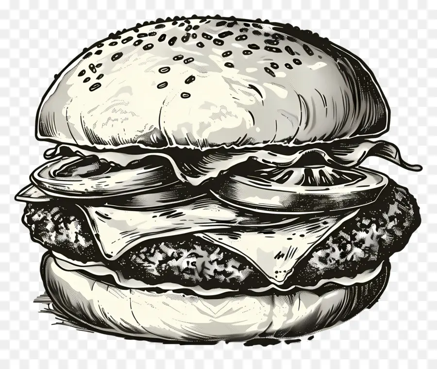 Aperçu Du Hamburger，Illustration De Hamburger PNG