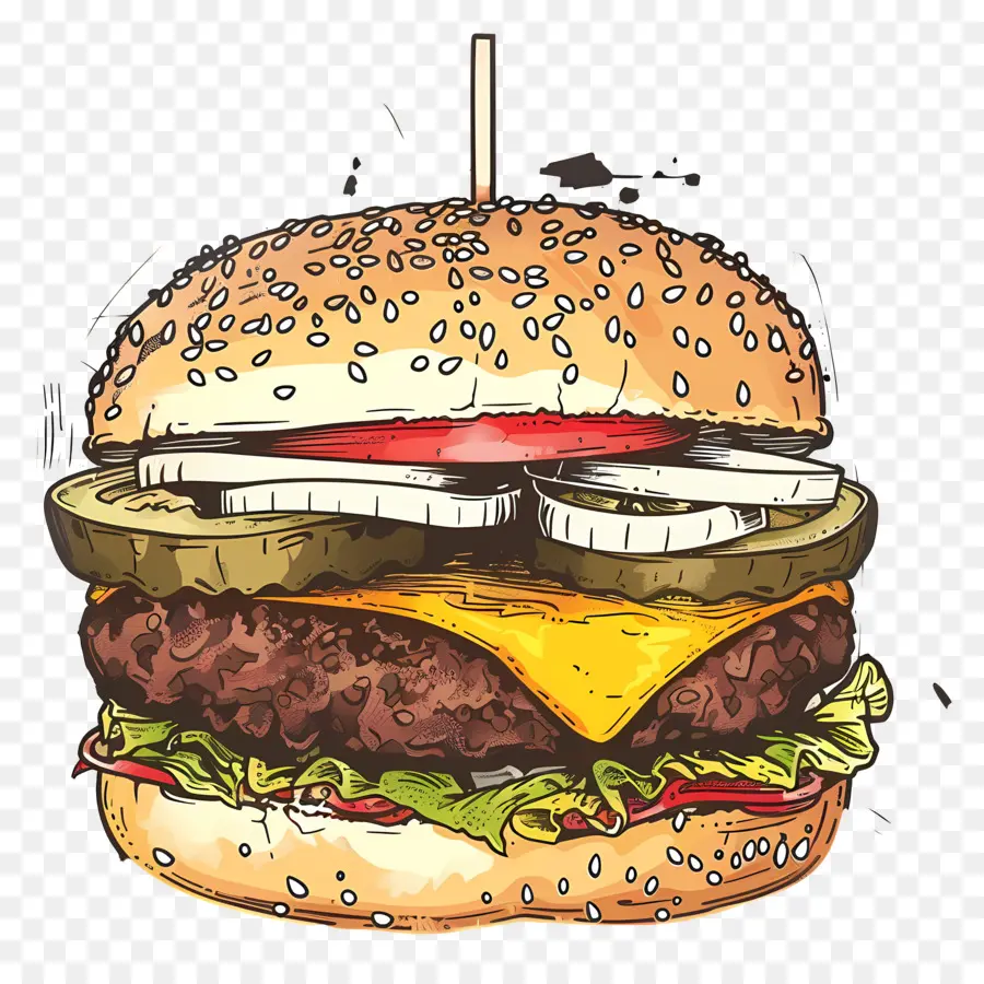 Burger Juteux，Burger Noir Et Blanc PNG