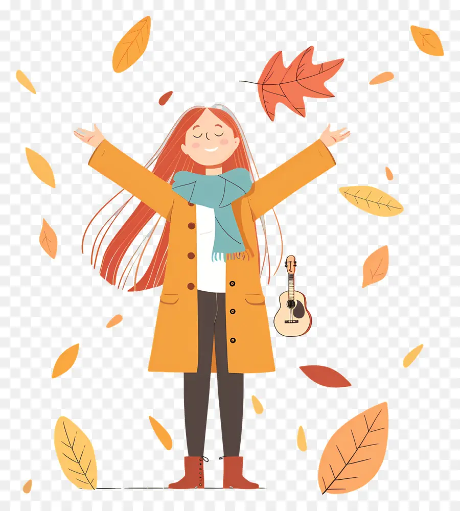 Fond D'automne，Fille D'automne PNG