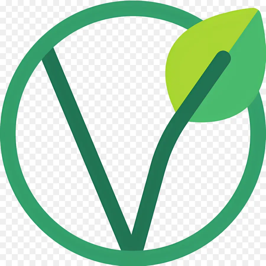 Symbole Végétarien，Chèque Feuille Verte PNG