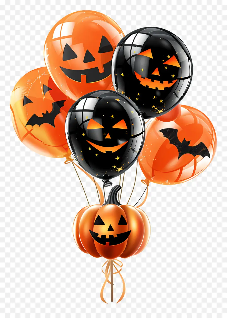 Ballons D'halloween，Ballons Citrouille PNG