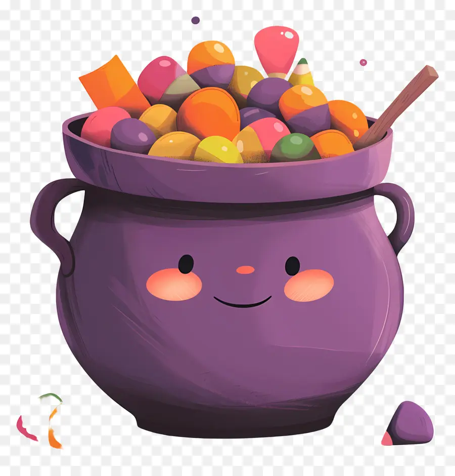 Bonbons D'halloween，Chaudron Violet PNG