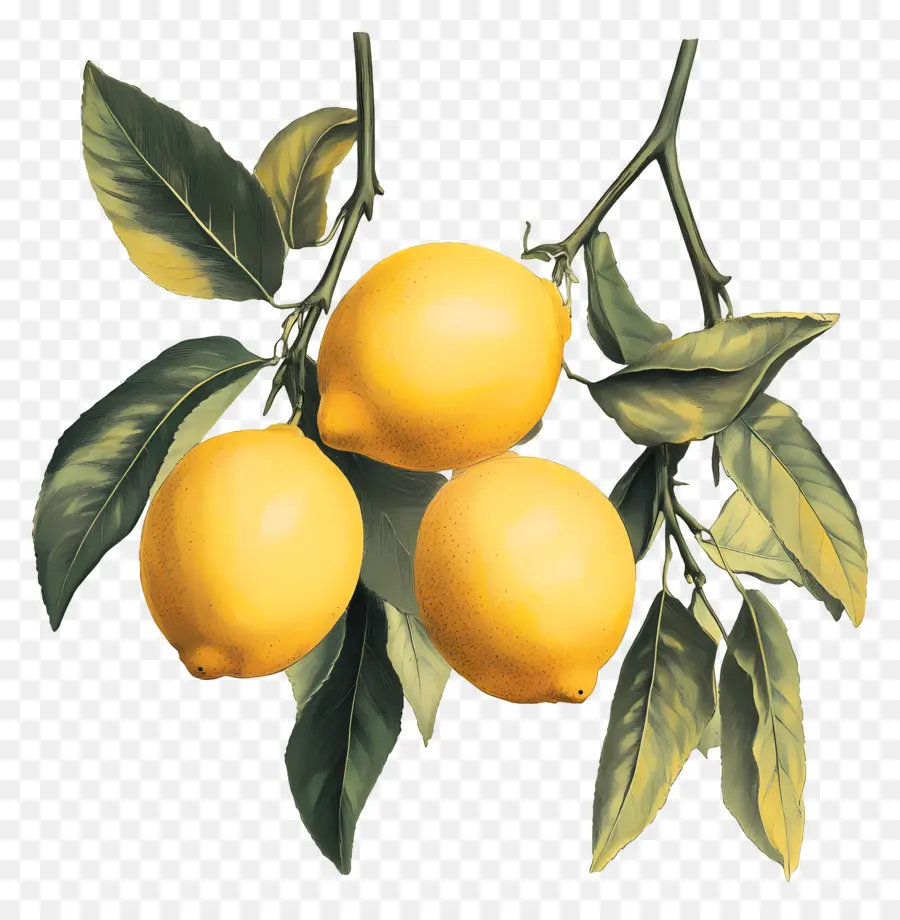 Citron Millésime，Branche De Citron PNG