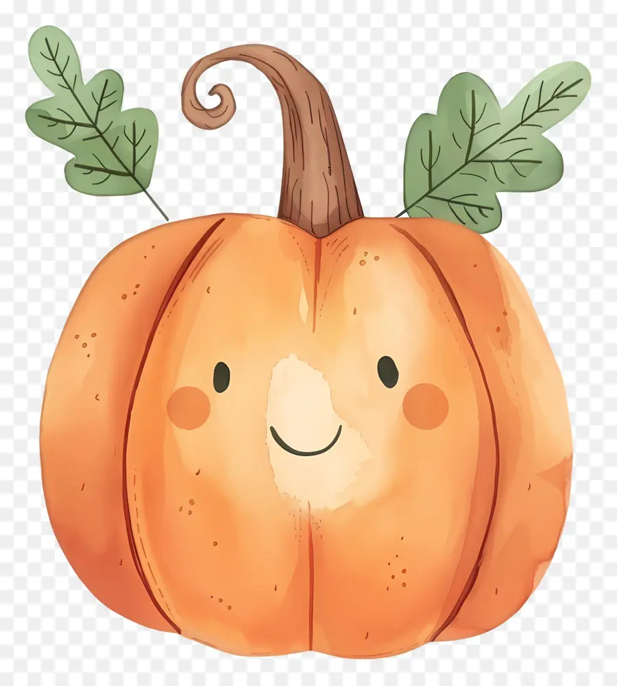 Citrouille Aquarelle，Citrouille Souriante PNG