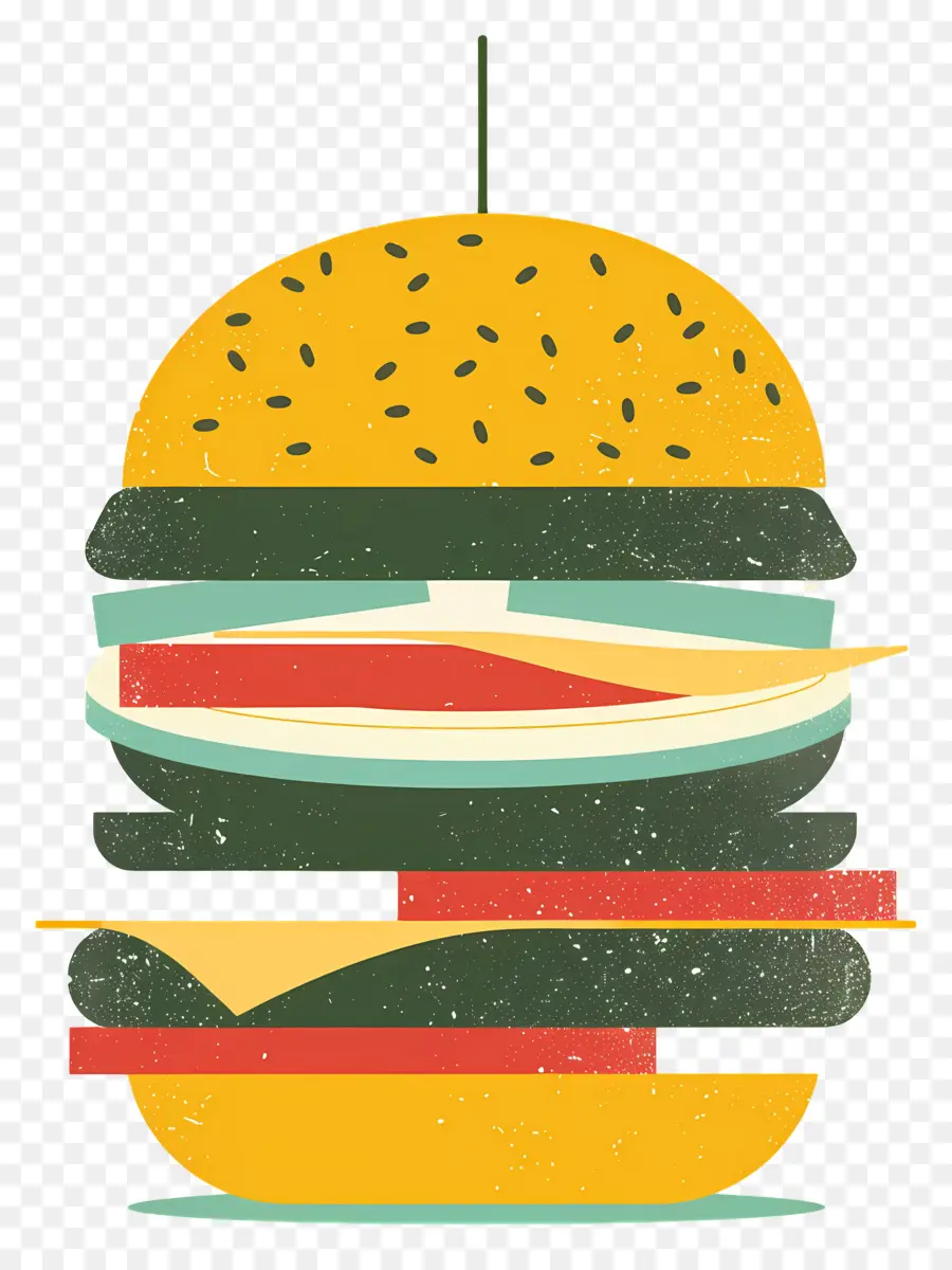 Burger Juteux，Burger Coloré PNG