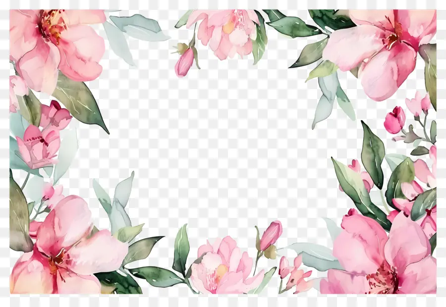 Fond De Fleurs Tropicales，Bordure Florale PNG