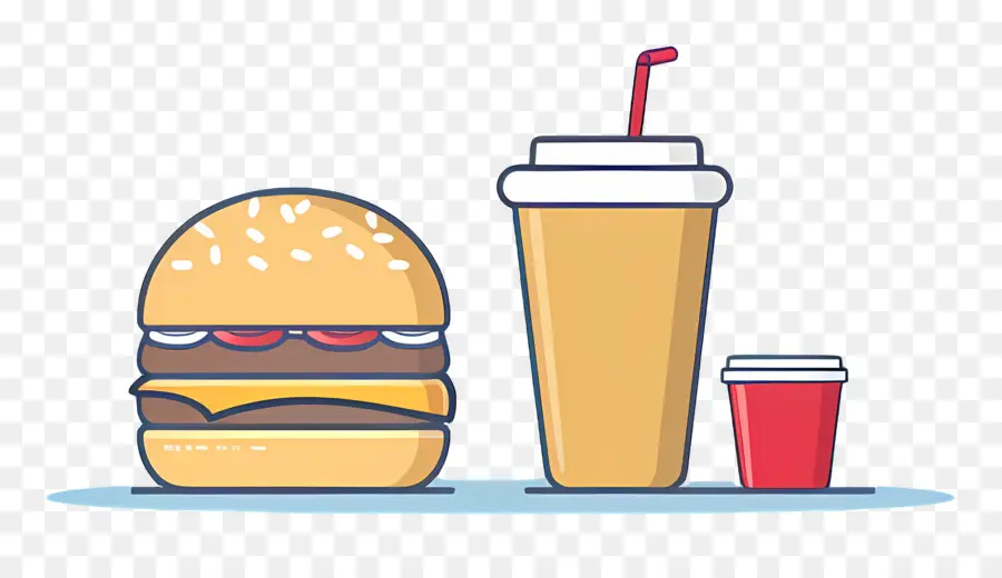 Burger Coca Cola，Burger Et Frites PNG