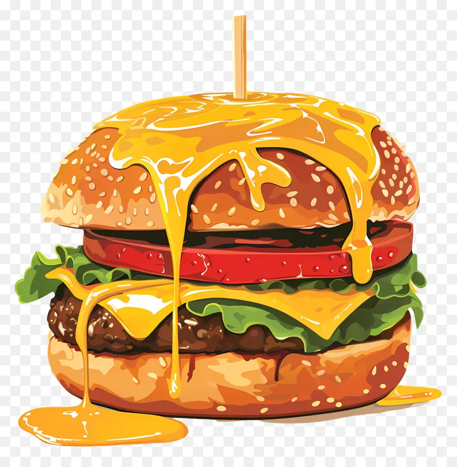 Burger Juteux，Burger Coloré PNG