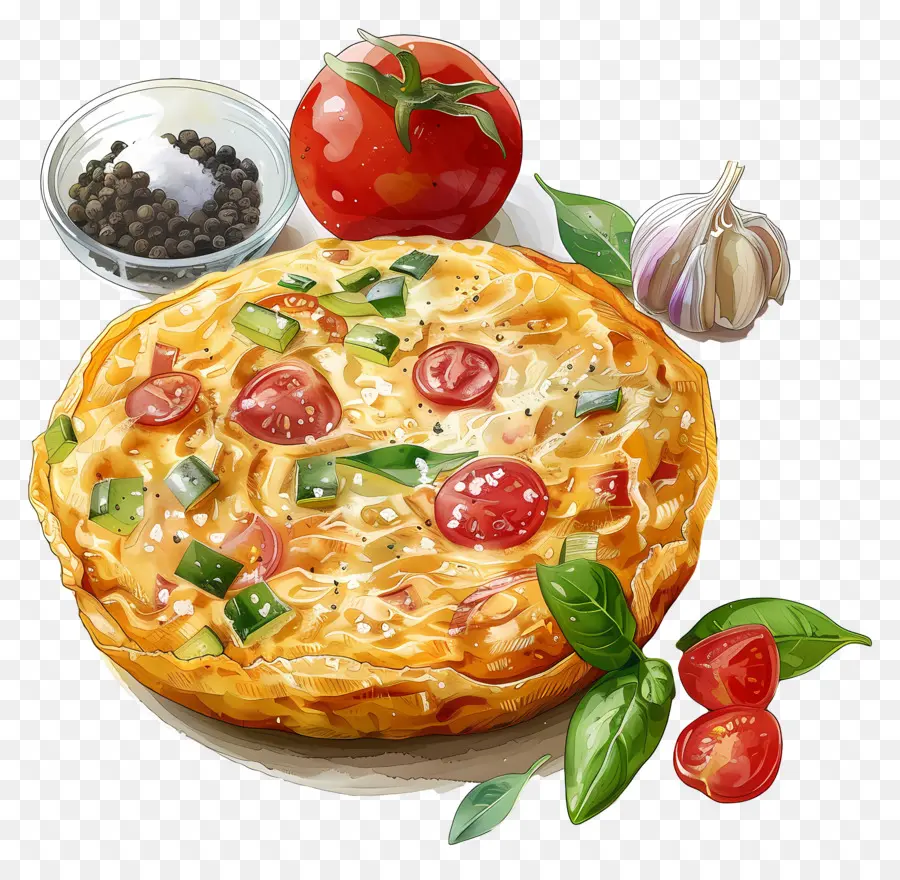 Omelette Espagnole，Quiche Aux Légumes PNG