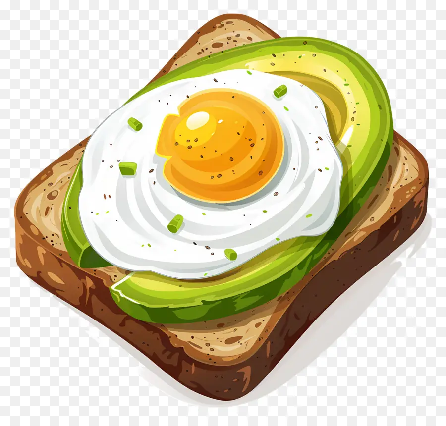 Griller，Avocat Et Oeuf Sur Toast PNG