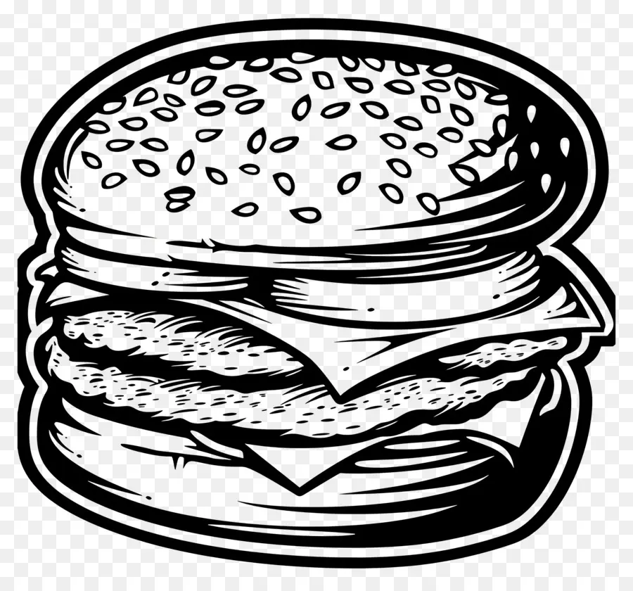 Aperçu Du Hamburger，Croquis De Hamburger PNG