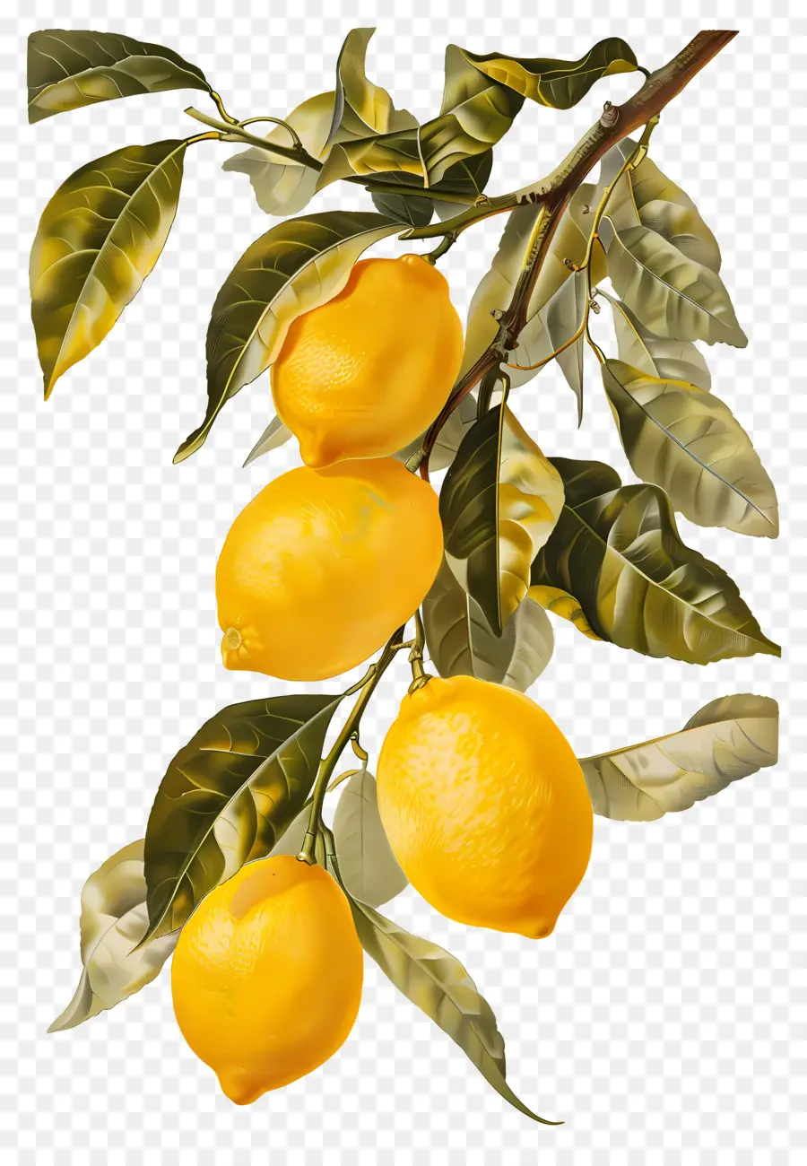 Citron Millésime，Branche De Citron PNG