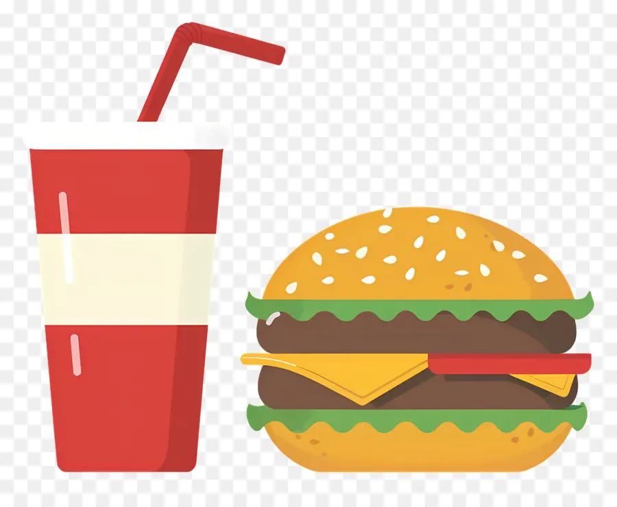 Burger Coca Cola，Burger Et Boisson PNG