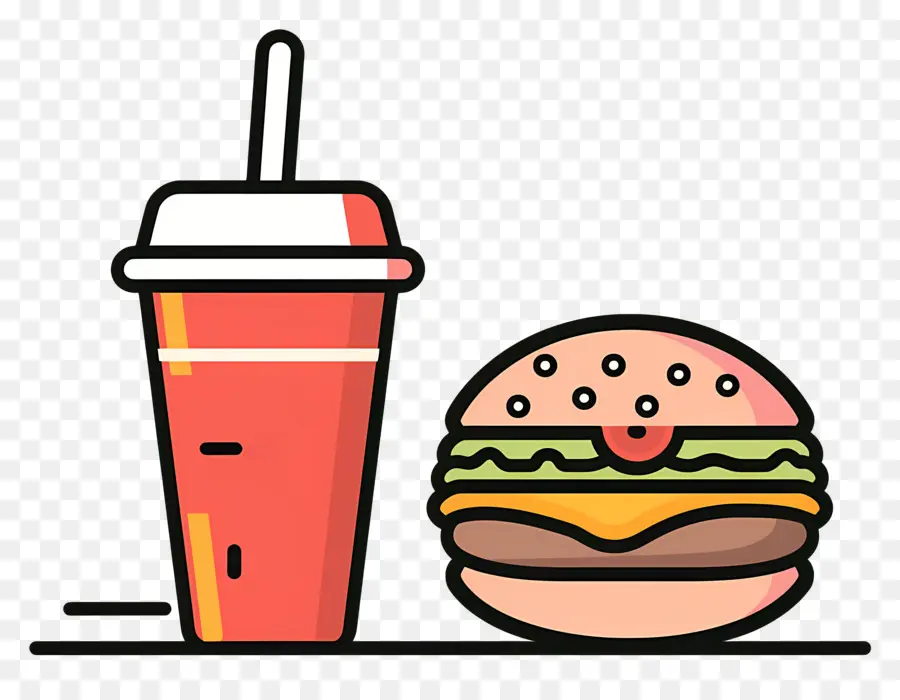 Burger Coca Cola，Burger Et Boisson PNG