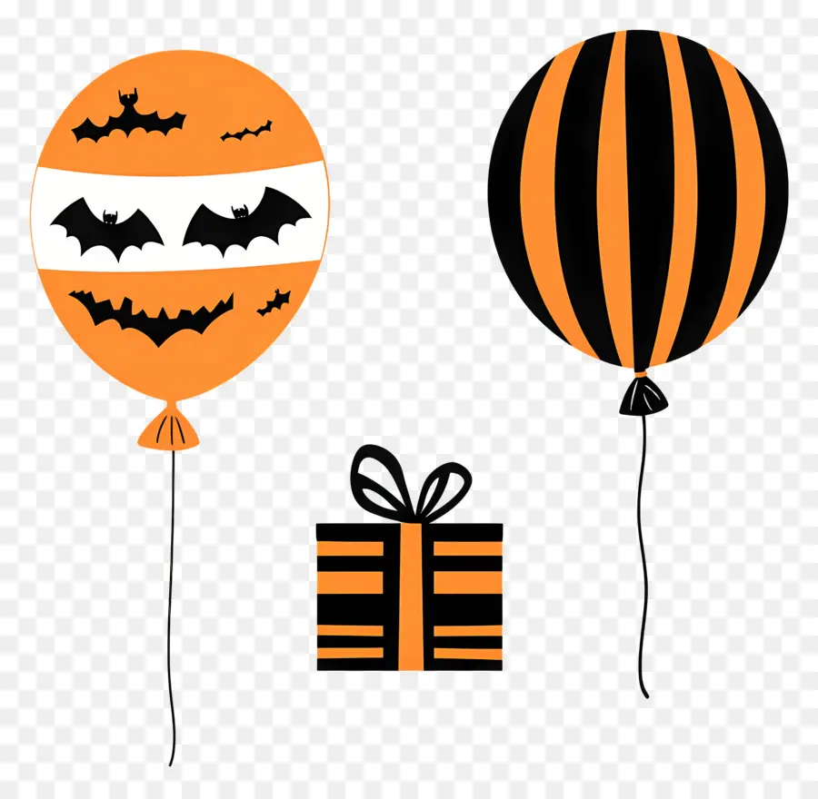 Ballons D'halloween，Ballons Et Cadeaux D'halloween PNG