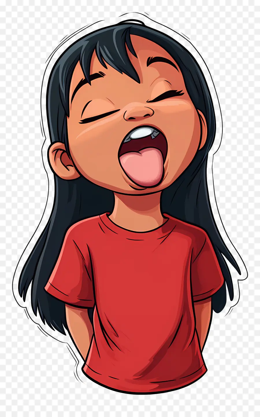 Personnage De Lilo，Fille De Dessin Animé Faisant Une Grimace PNG