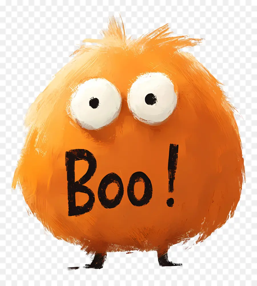 Bouh D'halloween，Monstre à Fourrure Orange PNG