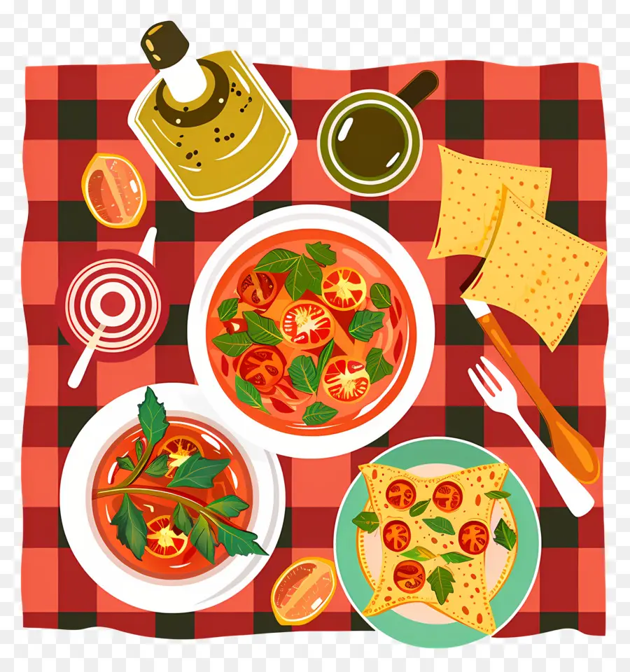 Table De Pique Nique，Soupe à La Tomate PNG